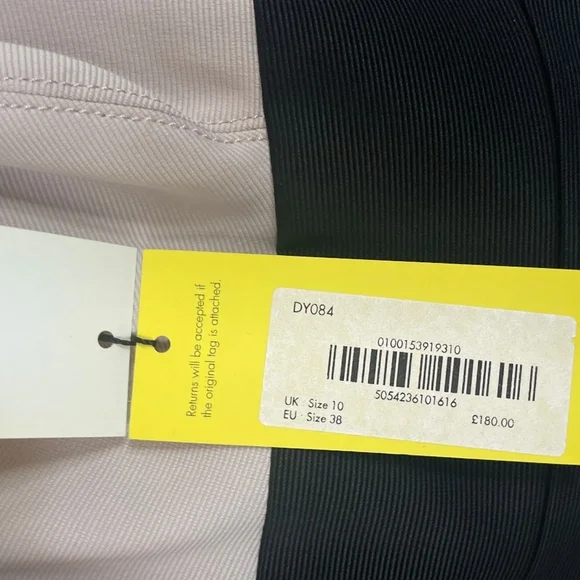 NWT‎ Karen Millen Midi Sheath Pencil Dress Cross Back Bodycon Ribbed Nude 6 - Picture 8 of 16